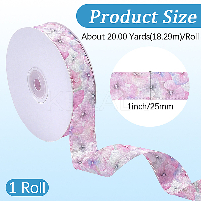 1Roll Single Face Printed Polyester Satin Ribbon SRIB-CY0001-47F-1