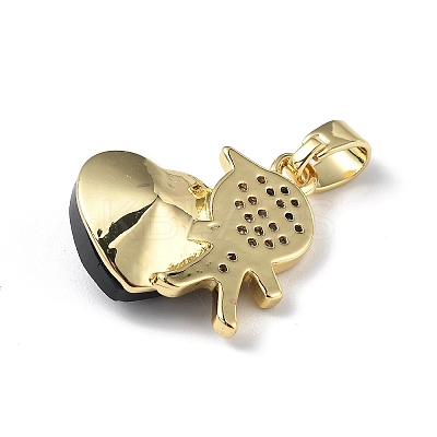 Real 18K Gold Plated Rack Plating Brass Micro Pave Clear Cubic Zirconia Pendants KK-C015-21G-17-1