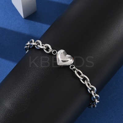 304 Stainless Steel Cable Chain Link Bracelets for Women LS-BJEW-M051-01P-1