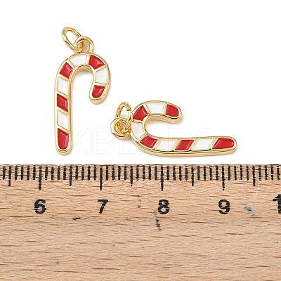 Christmas Brass Enamel Pendants KK-L255-17G-03-1