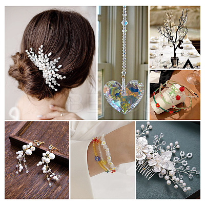15 Strands 15 Styles Transparent Electroplate Glass Beads Strands EGLA-TA0001-13-1