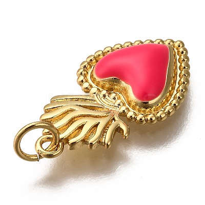 Golden Tone Brass Enamel Pendants KK-K750-01G-B-1