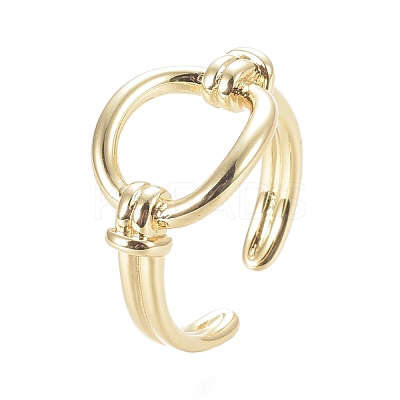 Brass Cuff Rings RJEW-F103-01-G-1