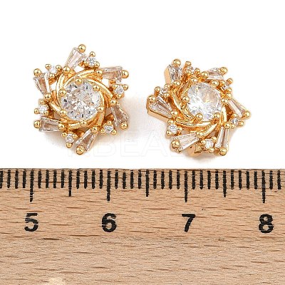Brass Micro Pave Celar Cubic Zirconia Spacer Bars KK-F910-23G-03-1