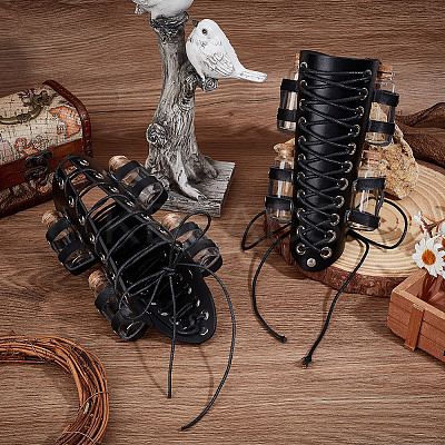Imitation Leather Magician Potion Bottle Arm Guard AJEW-WH0080-11B-1