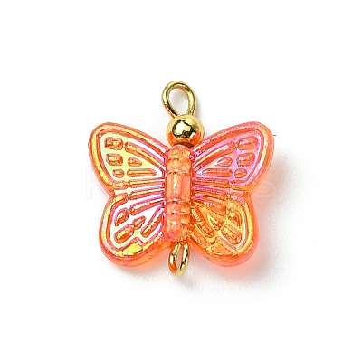 Transparent Acrylic Beads with 304 Stainless Steel Eye Pins and Brass Beads PALLOY-JF03290-1