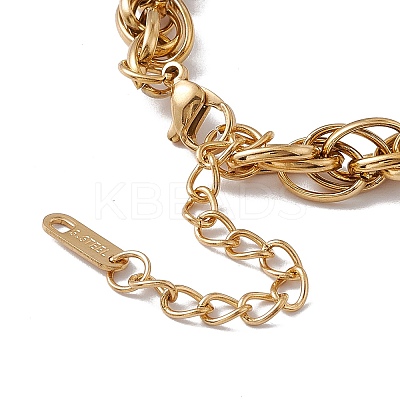 304 Stainless Steel Rope Chain Bracelet for Men Women BJEW-P284-09G-1