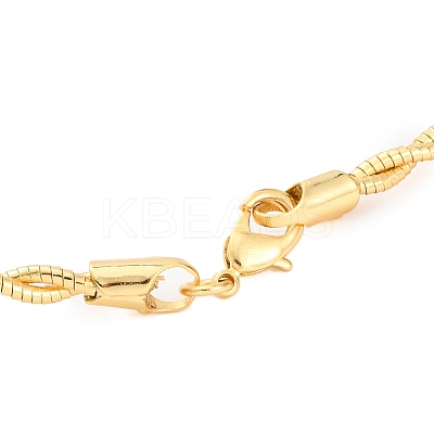Brass Double Braided Round Snake Chain Necklaces MAK-L041-01G-1