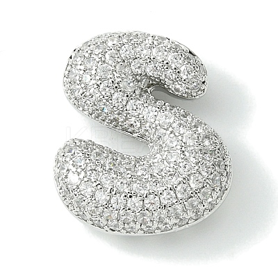 Rack Plating Brass Cubic Zirconia Pendants KK-S378-02P-S-1
