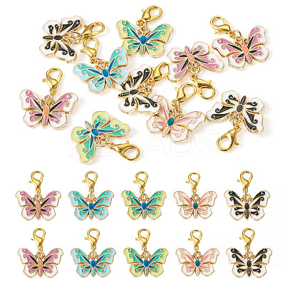 Alloy Enamel Pendant Decorations HJEW-TAC0042-1