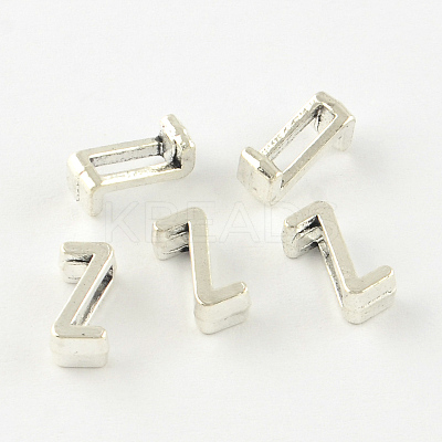 Antique Silver Plated Alloy Letter Slide Charms TIBEP-S296-Z-RS-1