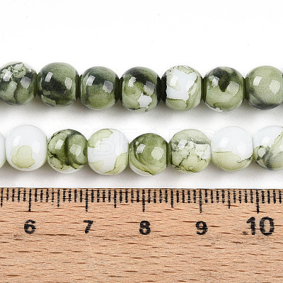 Baking Paint Glass Beads Strands DGLA-N003-8mm-C06-1