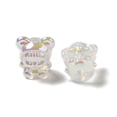 UV Plating Rainbow Iridescent Acrylic Beads PACR-M002-01F-1