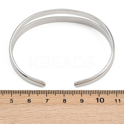 304 Stainless Steel Cuff Bangles for Women LS-BJEW-B147-02P-1