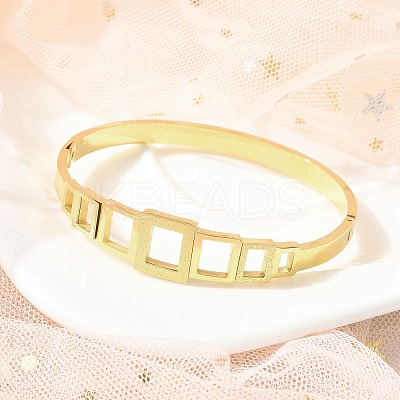 Ion Plating(IP) 304 Stainless Steel Hinged Bangles for Women BJEW-A011-17G-1
