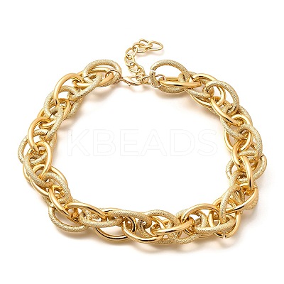 Punk Hiphop Styles Alloy Rope Chain Necklaces for Men NJEW-K391-01G-1