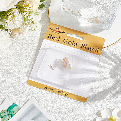 2Pcs Brass Clear Cubic Zirconia Box Clasps KK-BBC0018-43-1