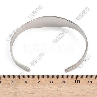 Religion Saint Benedict 201 Stainless Steel Cuff Bangles for Women BJEW-K301-01P-1