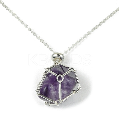 304 Stainless Steel Macrame Pouch Braided Gemstone Holder NJEW-JN04468-06-1