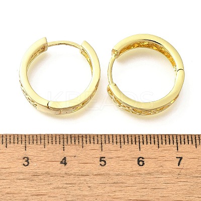 Brass Clear Cubic Zirconia Hoop Earrings EJEW-M047-23G-1
