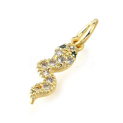 Brass Micro Pave Cubic Zirconia Pendants KK-V007-007G-04-1