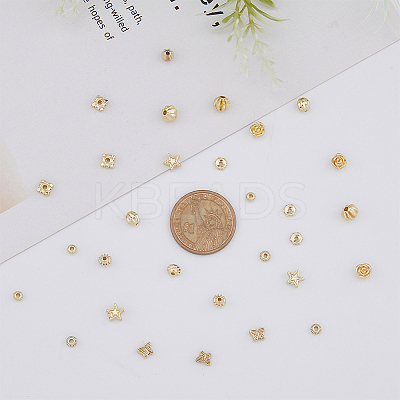 300Pcs 10 Styles Barrel Plating Alloy Beads FIND-DC0002-88-1