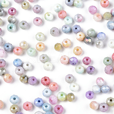 200Pcs Faceted Electroplated Glass Beads Strands GLAA-YW0003-38-6mm-1