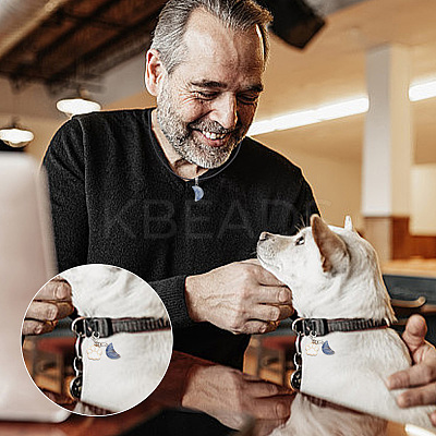 Waxed Cotton Cord & Gemstone Star/Moon Pendant Necklaces & Alloy Enamel Paw Print Pendant Decorations for Pet Decorations SJEW-DR00001-1