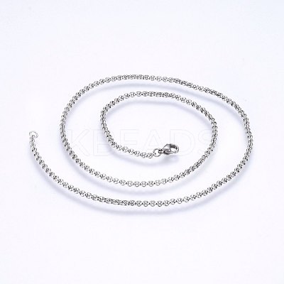 Tarnish Resistant 304 Stainless Steel Cable Chain Necklaces NJEW-P226-02P-01-1