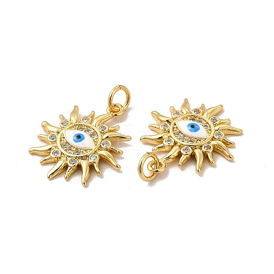 Rack Plating Brass Micro Pave Cubic Zirconia Pendants KK-A177-29G-1