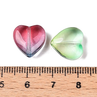 Gradient Color Baking Paint Transparent Glass Beads X-DGLA-N005-08-1