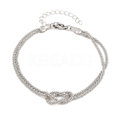 Brass Chain Knot 2-Strand Bracelets for Women KK-CBA68DA-17A-P-1