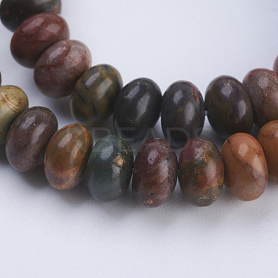 Natural Polychrome Jasper/Picasso Stone/Picasso Jasper Beads Strands X-G-P354-03-8x5mm-1