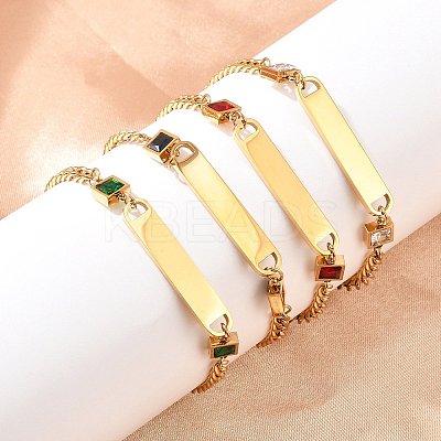 304 Stainless Steel Link Bracelets BJEW-A146-03G-1
