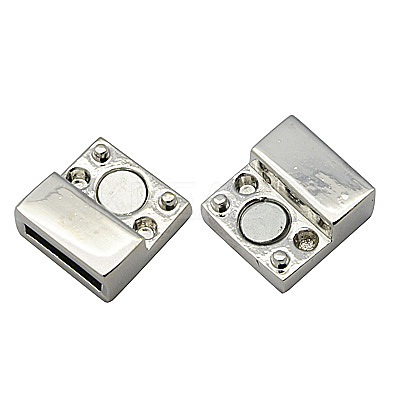 Alloy Magnetic Clasps with Glue-in Ends X-PALLOY-Q053-N-1