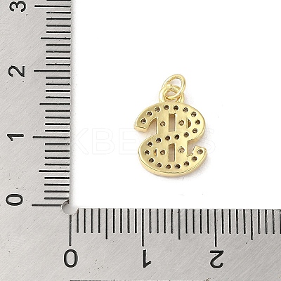 Rack Plating Brass Micro Pave Cubic Zirconia Charms KK-C052-32G-1