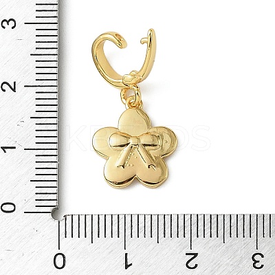 Christmas Brass Rhinestone Flower Pendant Decorations KK-H498-01G-05-1