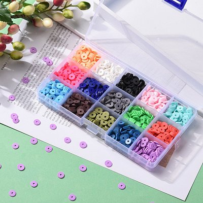 150G 15 Colors Handmade Polymer Clay Beads CLAY-JP0001-11-8mm-1