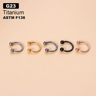 G23 Titanium Circular/Horseshoe Barbell Nose Rings WGFD71D-10-1