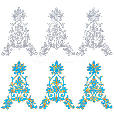 6Pcs 2 Colors Flower Computerized Embroidery Iron on/Sew on Patches PATC-ME0001-05-1