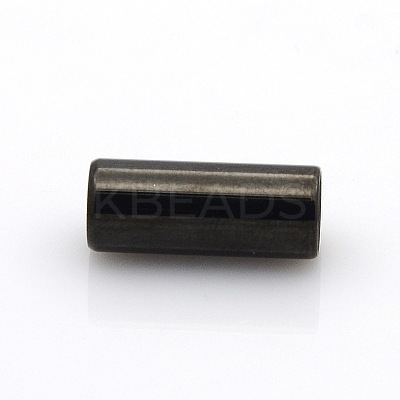 304 Stainless Steel Smooth Surface Magnetic Clasps with Glue-in Ends Fit 5mm Cords STAS-O042-B-15-1