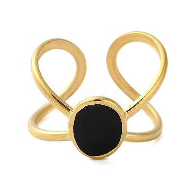 304 Stainless Steel Enamel Cuff Rings RJEW-M171-08G-1