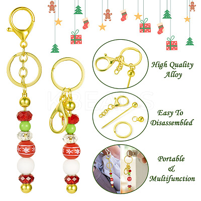 5Pcs Alloy and Brass Bar Beadable Keychain for Jewelry Making DIY Crafts DIY-SW0001-16B-1