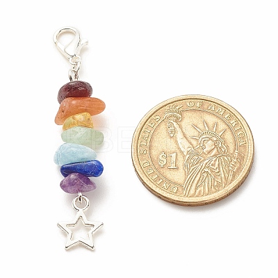 Chakra Theme Natural Gemstone Pendant Decorations X1-HJEW-JM00645-03-1