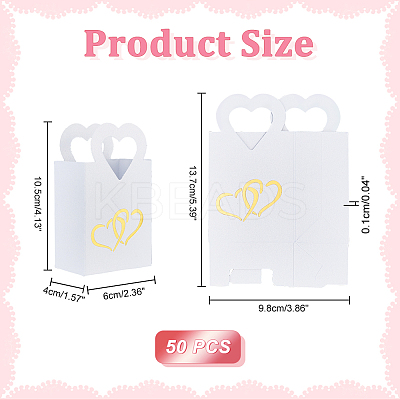 Gold Stamping Heart Packaging Handbag Holder KBAG-WH0045-05C-1