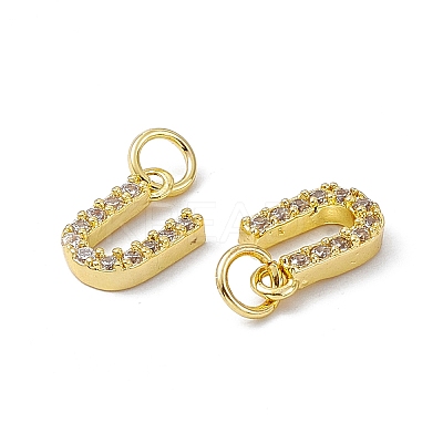 Real 18K Gold Plated Brass Micro Pave Clear Cubic Zirconia Charms KK-E068-VB452-U-1