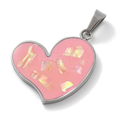 304 Stainless Steel Enamel Pendants STAS-Z098-46P-1