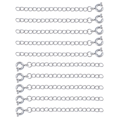 20Pcs 304 Stainless Steel Curb Chain Extender STAS-DC0013-97-1