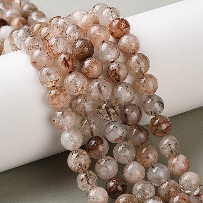 Natural Black Gold Rutilated Quartz Beads Strands G-C268-B02-02-1