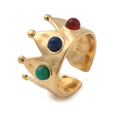 Natural Carnelian & Lapis Lazuli & Malaysia Jade Finger Rings STAS-Z112-09G-01-1